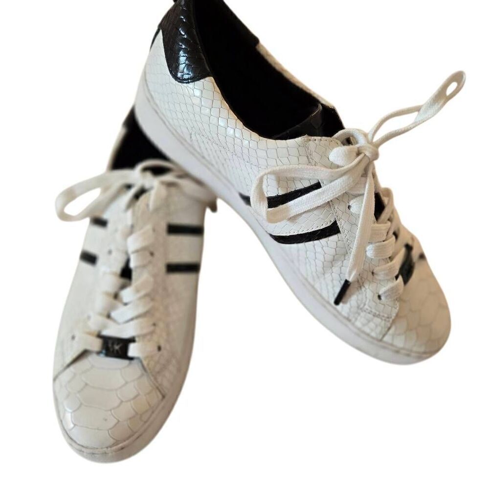 MICHAEL KORS Womens White Snake Pattern Lace Up Leather Sneaker Shoe Size 7 - Picture 12 of 12